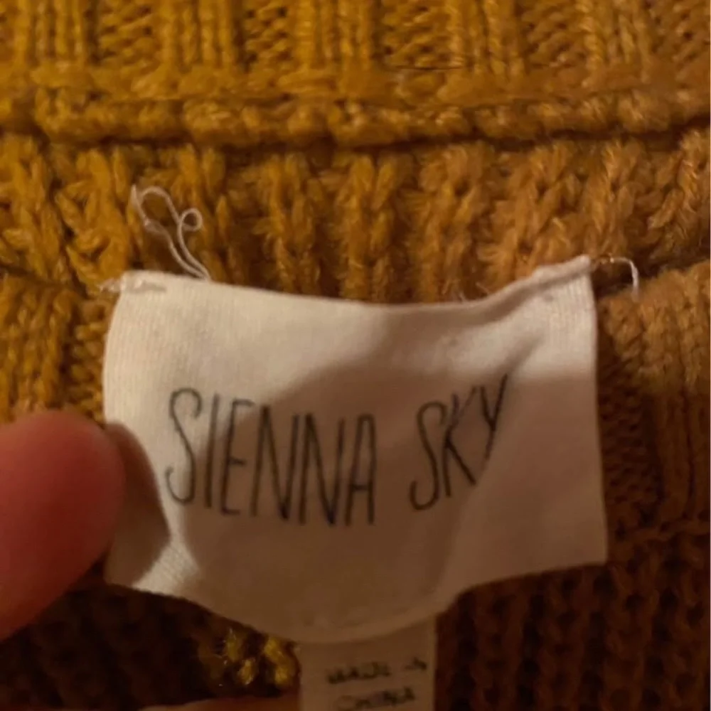 Sienna Sky Yellow Crew Neck Sweater with Chunky Knit - Picture 3 of 4